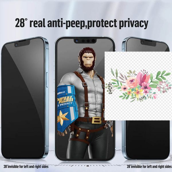 Захисне 2.5D скло Blueo Full Cover Anti-Peep для Apple iPhone 15 Pro (6.1") 65627 фото