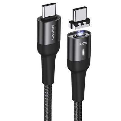 Дата кабель USAMS US-SJ466 U58 Type-C to Type-C 100W PD Fast Charge Magnetic Data Cable (1.5m) 39658 фото