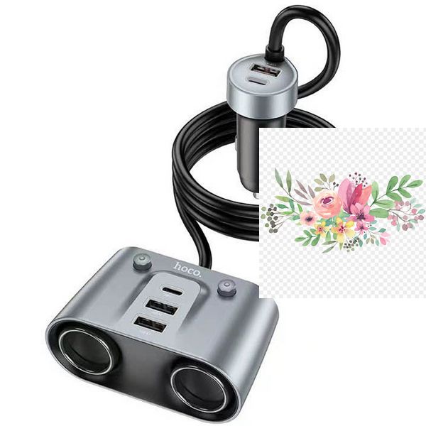 АЗП Hoco Z51 Establisher 147W(2C3A) 2-in-1 cigarette lighter car charger 66101 фото