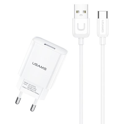 МЗП USAMS T21 Charger kit - T18 single USB + Uturn Type-C cable 49240 фото