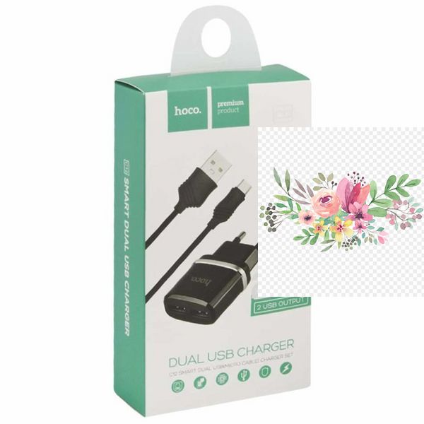 МЗП Hoco C12 Charger + Cable (Micro) 2.4A 2USB 31009 фото