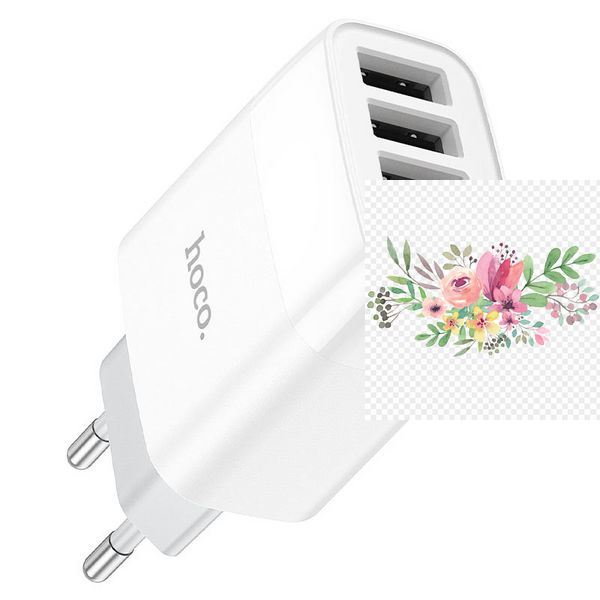 МЗП Hoco C93A Easy charge 3-port digital display charger 55831 фото