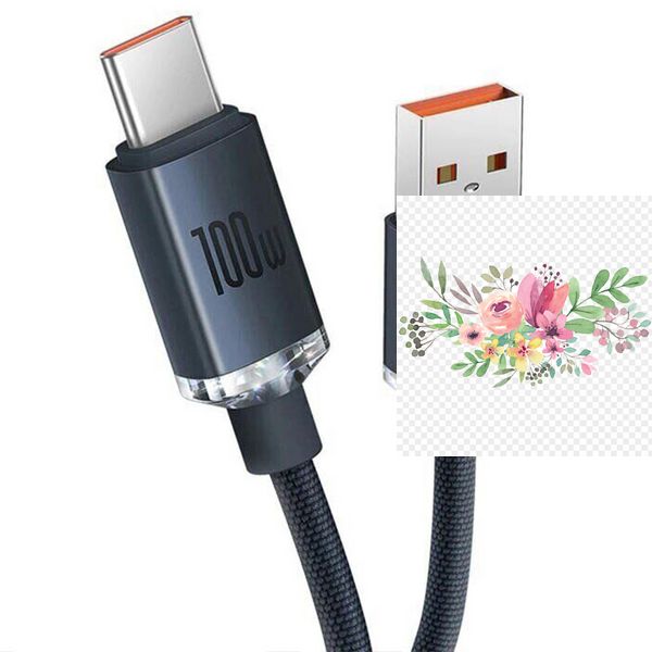 Дата кабель Baseus Crystal Shine Series USB to Type-C 100W (1.2m) (CAJY00040) 63668 фото