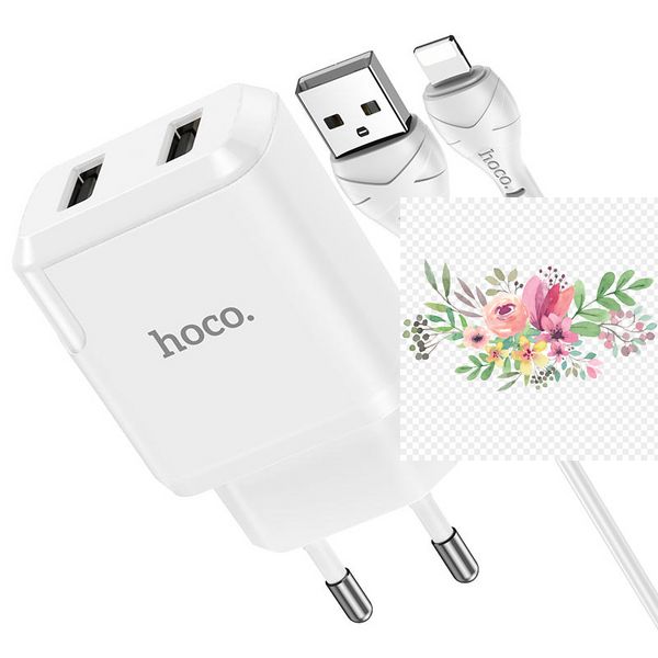 МЗП HOCO N7 (2USB/2,1A) + USB - Lightning 49072 фото