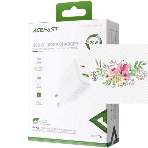 МЗП Acefast A25 PD20W (USB-C+USB-A) dual port 65895 фото