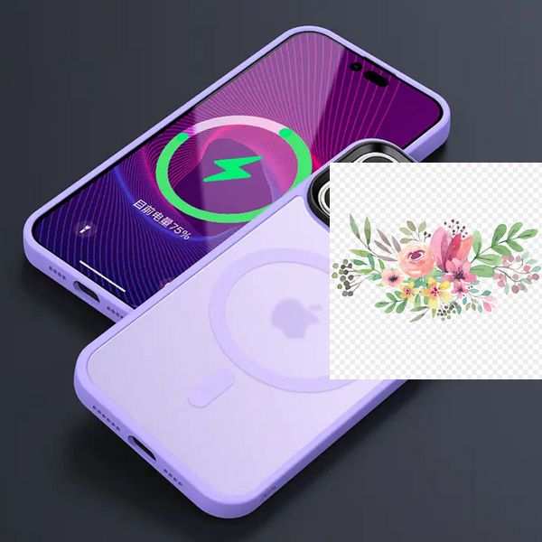 TPU+PC чохол Metal Buttons with MagSafe Colorful для Apple iPhone 14 Pro (6.1") 64754 фото