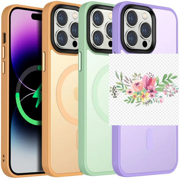 TPU+PC чохол Metal Buttons with MagSafe Colorful для Apple iPhone 14 Pro (6.1") 64754 фото