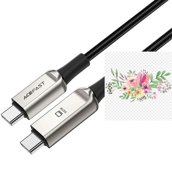 Дата кабель Acefast C6-03 USB-C to USB-C 100W zinc alloy digital display braided (1m) 65909 фото