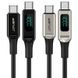 Дата кабель Acefast C6-03 USB-C to USB-C 100W zinc alloy digital display braided (1m) 65909 фото 1