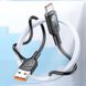 Дата кабель Hoco U120 Transparent explore intelligent power-off USB to Type-C 5A (1.2m) 66084 фото 11